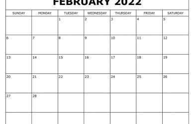 February 2022 Calendar