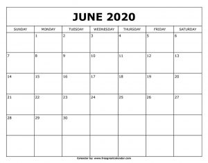 Free Printable June 2022 Calendar