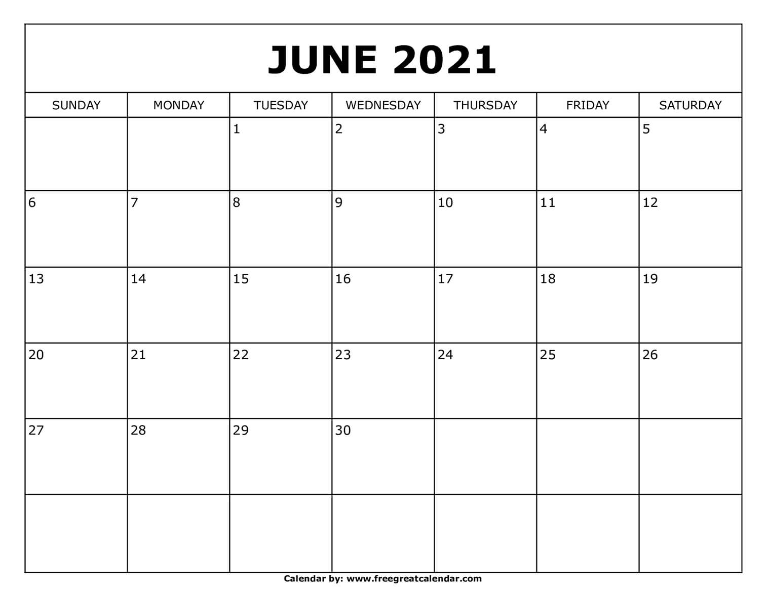 June 2020 To June 2021 Calendar Printable