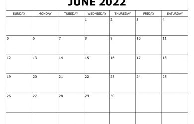 June 2022 Calendar