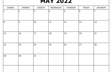 May 2022 Calendar