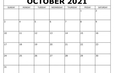 October 2021 Calendar