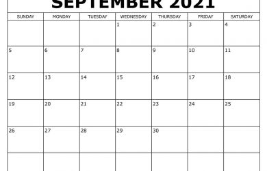 September 2021 Calendar